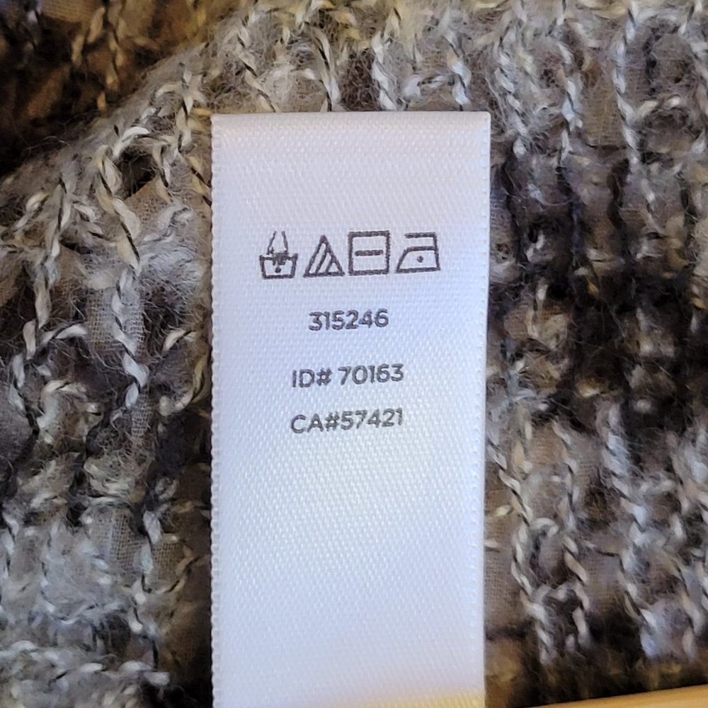 LOFT Dark Navy Blue, Grey and Tan Infinity Scarf, 2 sided, NWOT - Picture 13 of 14